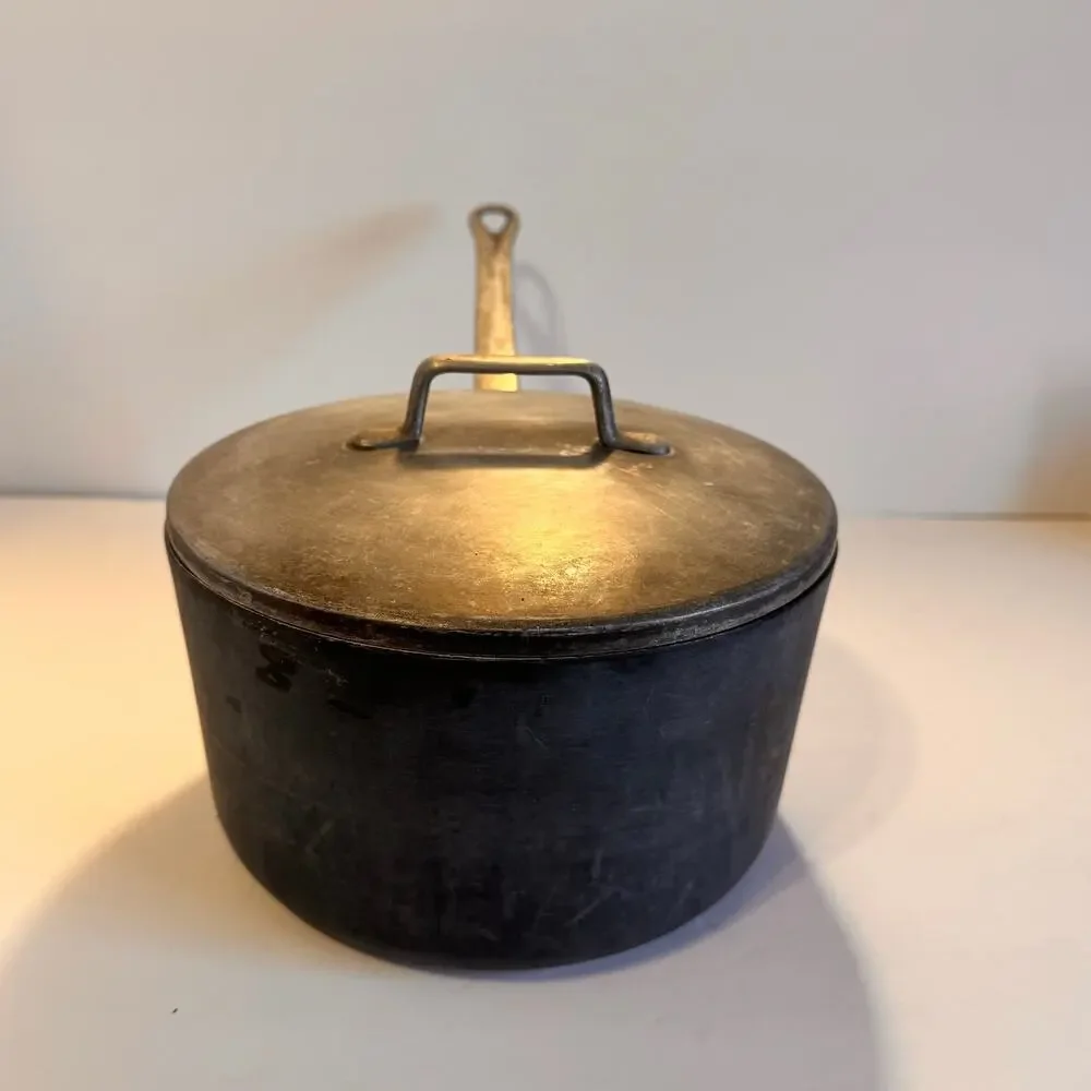 Vintage Magnalite GHC 3 Quart Sauce Pot Pan Anodized Cast Aluminum Lid USA Made.